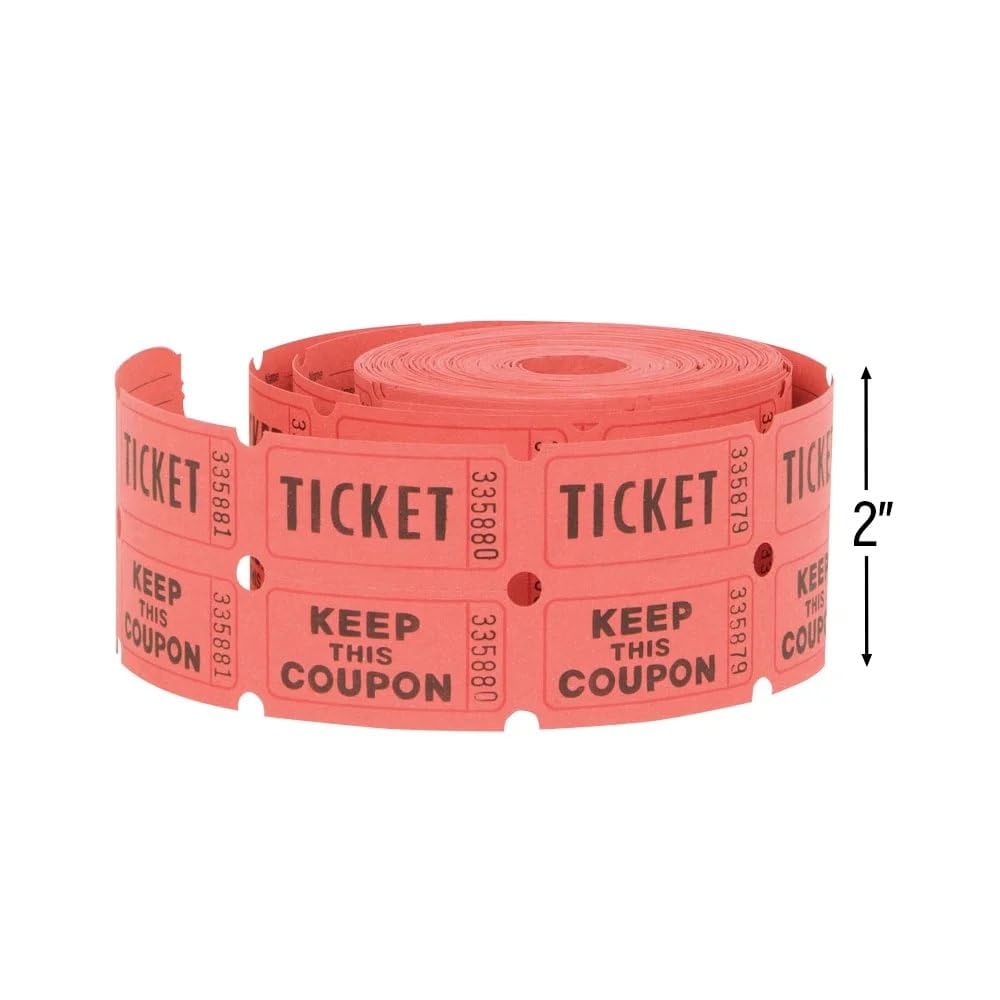 Unique Raffle Tickets - 500 Double Tickets per Roll | Paper | Red, Green, or Blue 2