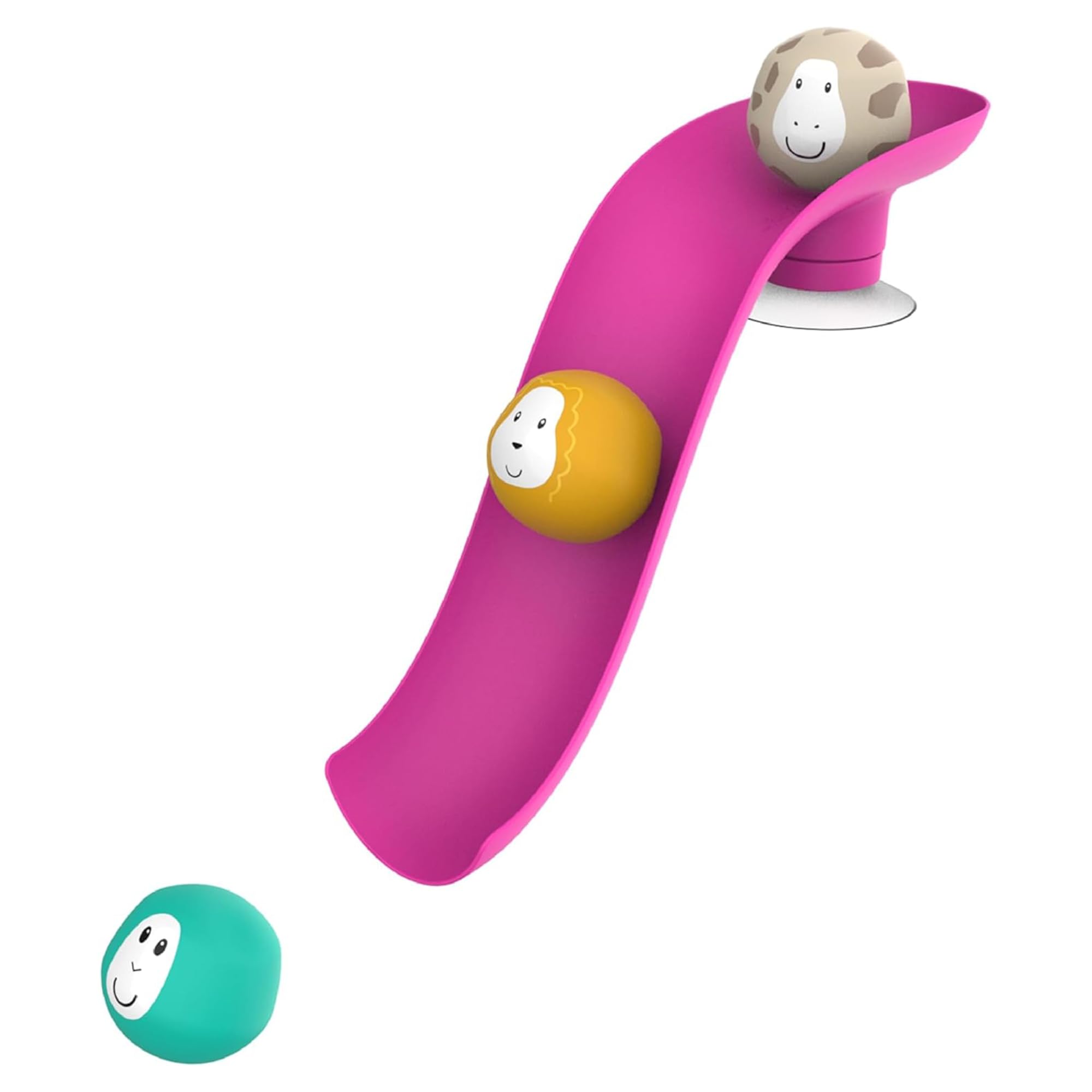 Matchstick Monkey Bathtime Slide Set - Antimicrobial Protection | Easy Grip | Ages 12M+ | Pink 1