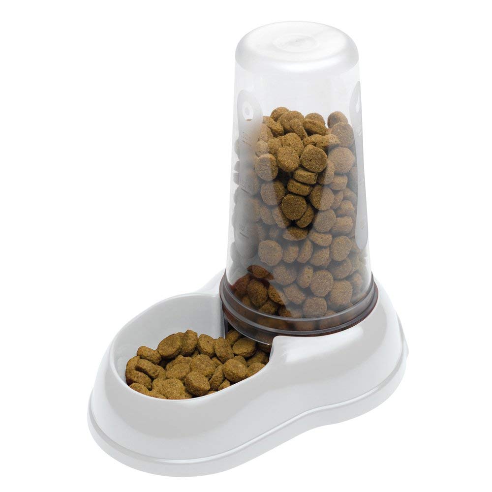 Ferplast Azimut 1500 Automatic Pet Feeder - 1.5L Capacity | White Plastic | Non-Slip Base 1