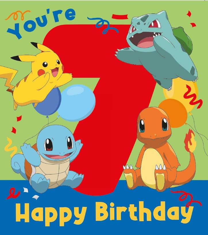 Danilo Promotions LTD Pokémon Birthday Card - Age 7 | Multi Color | Standard Size 1