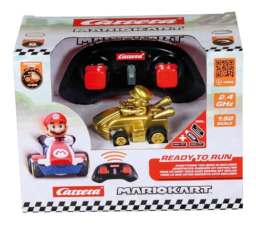 Carrera RC Mario Kart Mini RC Mario - Gold Edition | 2.4 GHz | Ready to Run | Ages 6+