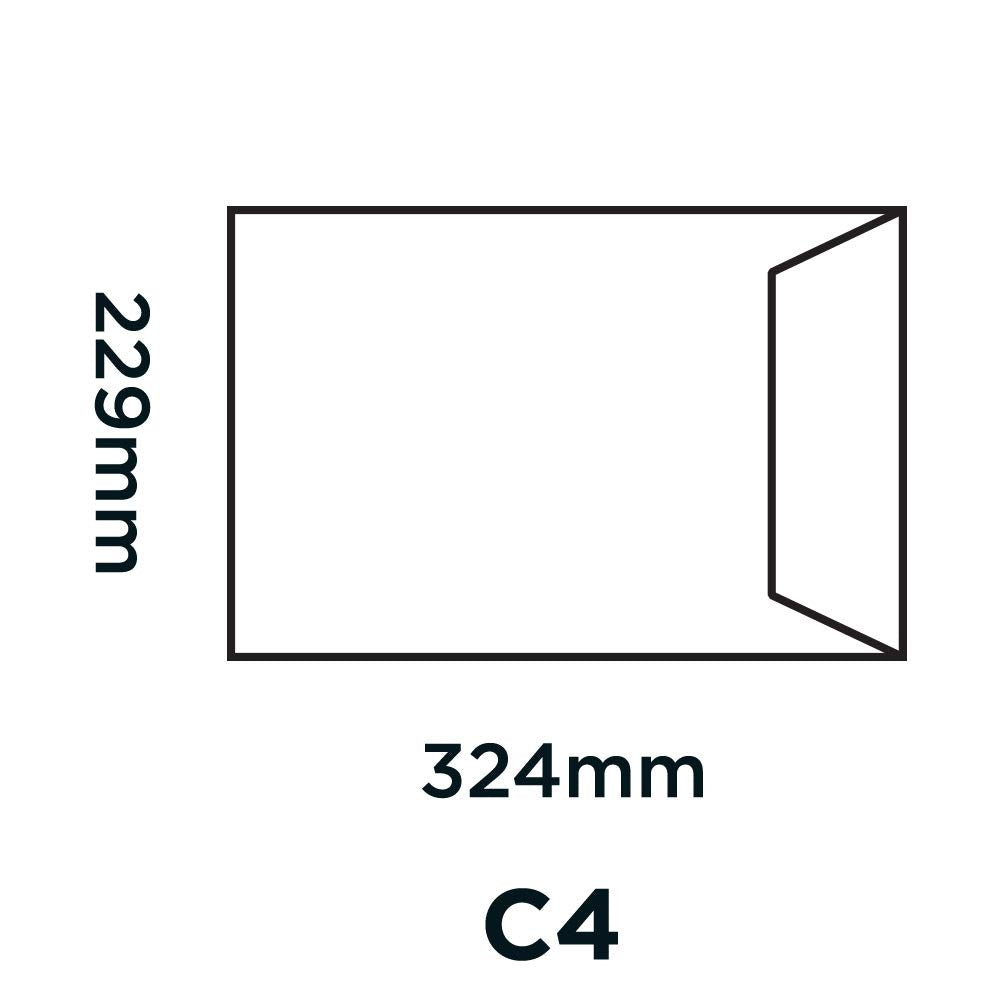 Blake Creative Colour C4 Pocket Envelopes 120 gsm Peel & Seal, Jet Black - Pack of 10 2