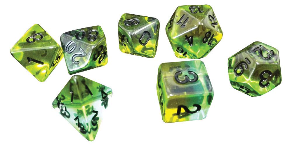 Sirius Dice Mojito Polyhedral RPG Dice Set - 7 Pieces + Free D20 | Acrylic Resin 1