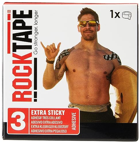 RockTape - Kinesiology Tape Extra Sticky, Water Resistant, 5cm x 5m, Uncut, H2O Black - Athletic Recovery & Pain Relief Tape