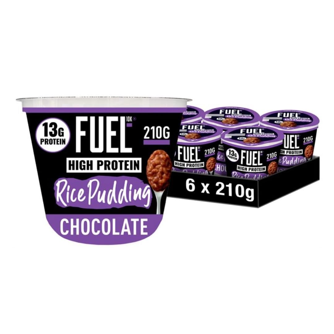 FUEL10K Chocolate High Protein Rice Pudding - 210g Pots, Pack of 6