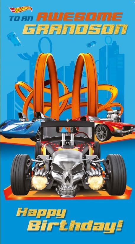 Danilo Promotions LTD Hot Wheels Grandson Birthday Card | 5x9 Inches | Officially Licensed 1