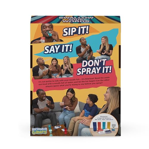 Playmonster Games Swallow Your Words Board Game | 2-4 Players | Ages 8+ | 800 Phrases