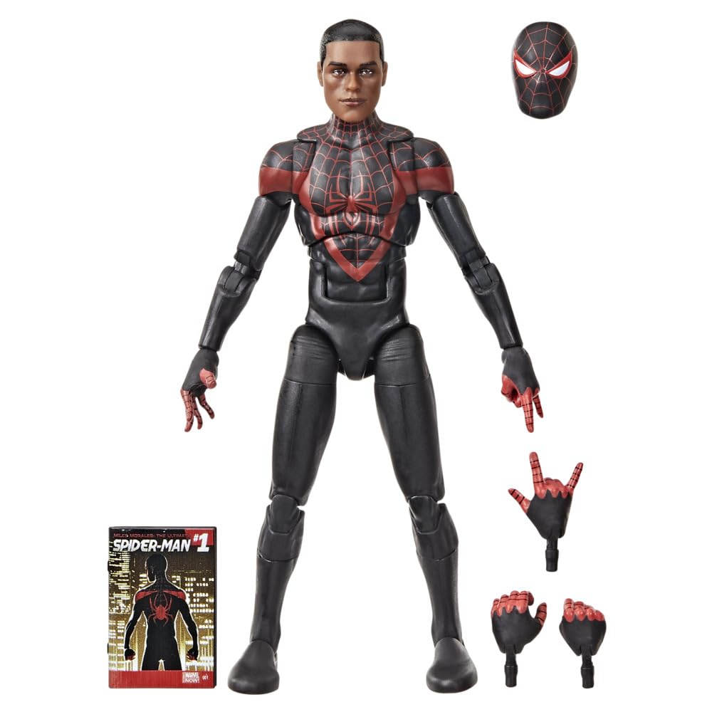 Hasbro Marvel Legends Ultimate Miles Morales Spider-Man Action Figure - 15 cm, 5 Accessories, Age 4+