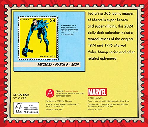 Marvel Value Stamps 2024 Day-to-Day Calendar