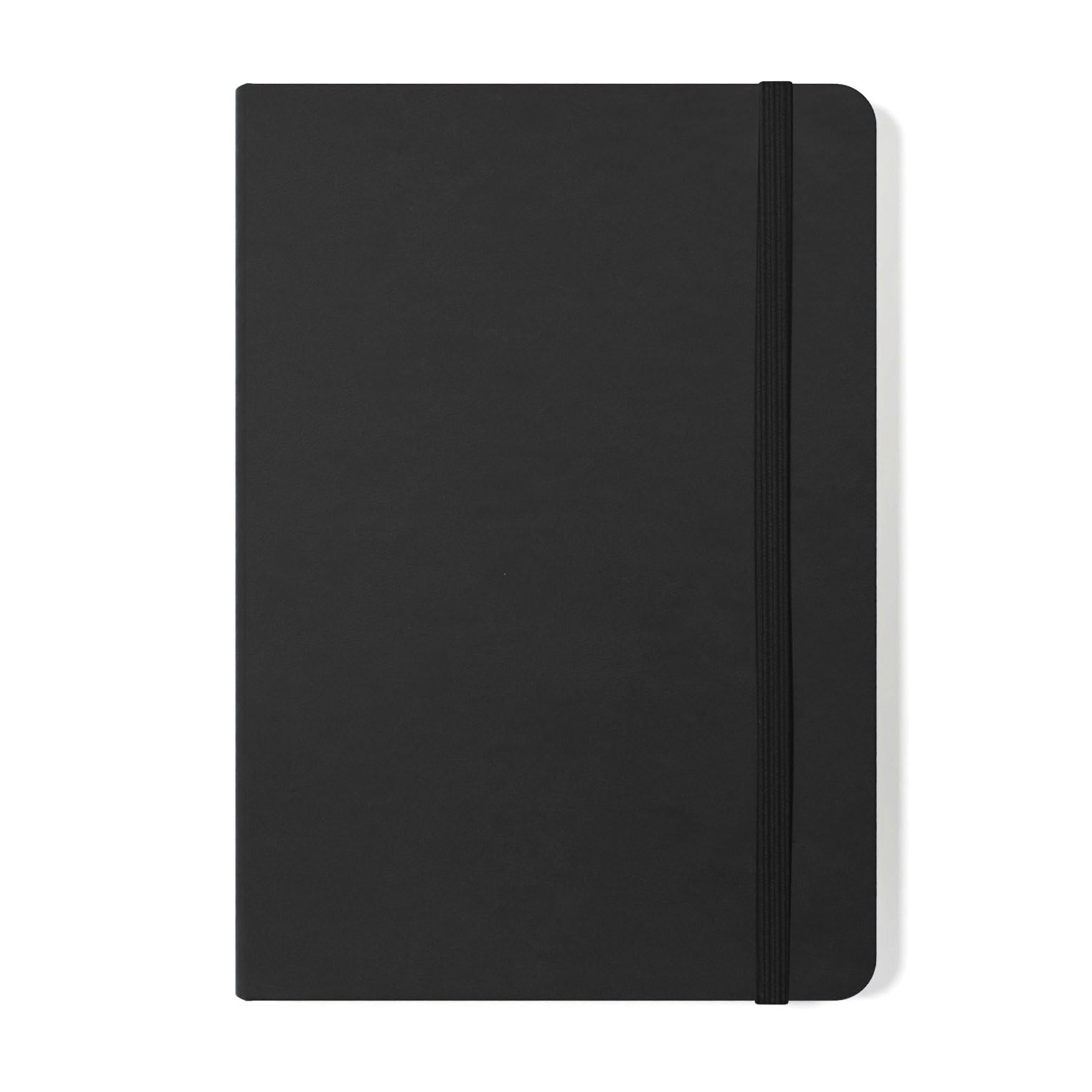 Silvine A5 Executive Soft Feel Notebook Black. 160 Pages (80 Sheets) Ruled 7mm feint. Ref 197BK (148 x 212mm), 391133 1