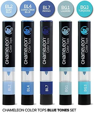 Chameleon Color Tops - Blue Tones Color Blending Set (BL2, BL4, BL7, BG1, BG3)