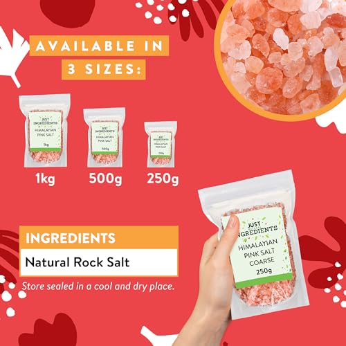 JustIngredients Premier Himalayan Salt Coarse 250g - Pink Rock Salt for Cooking and Bath 6