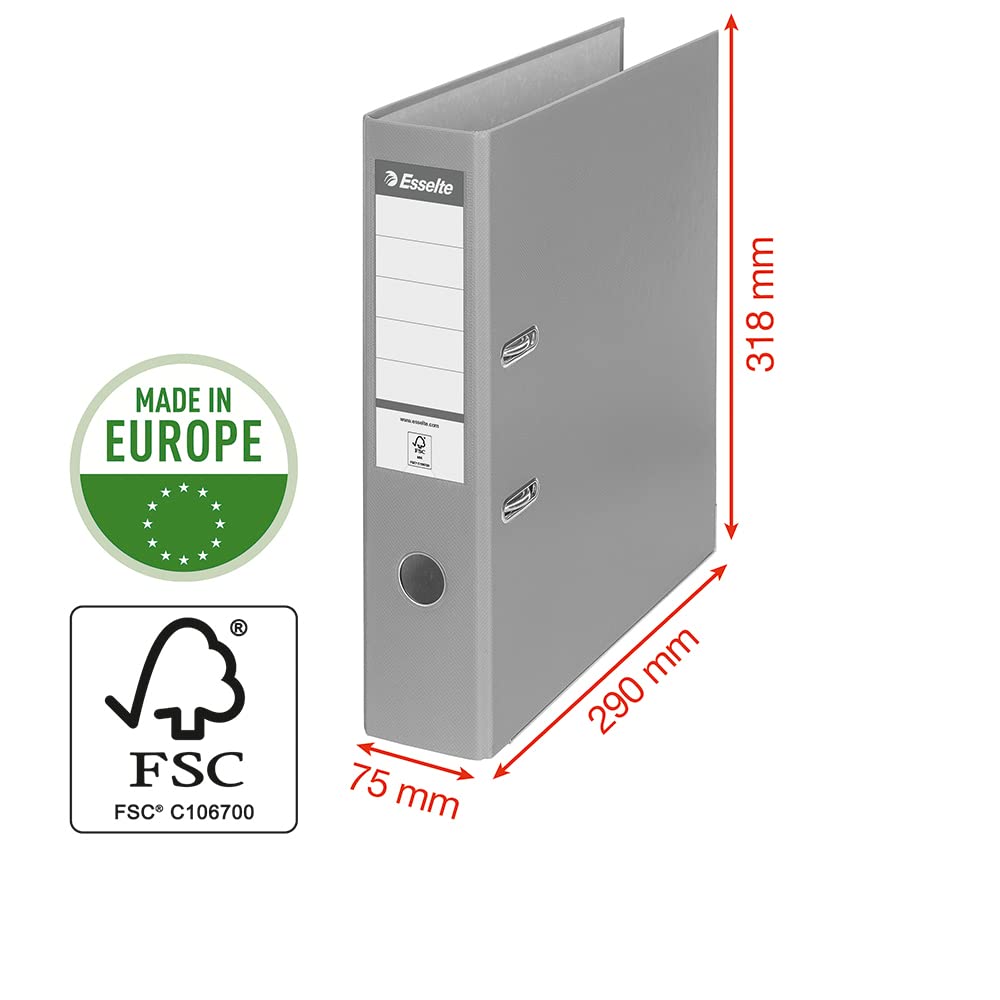 Esselte ECO Lever Arch File - A4 75 mm | Turquoise | Standard Mechanism 5