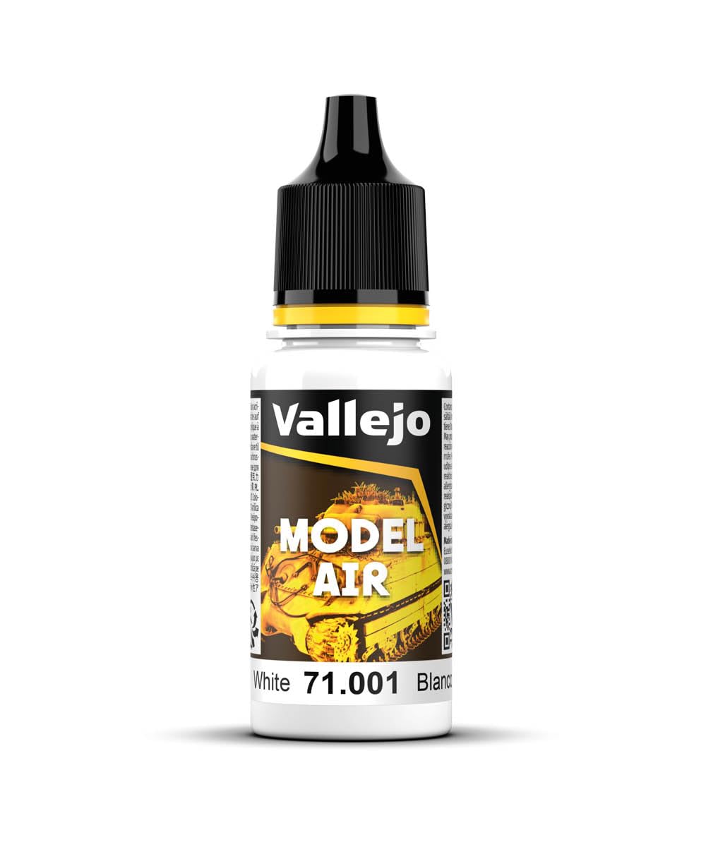 Vallejo Model Air Acrylic Paint - White | Waterbased | 17 ml Bottle 1