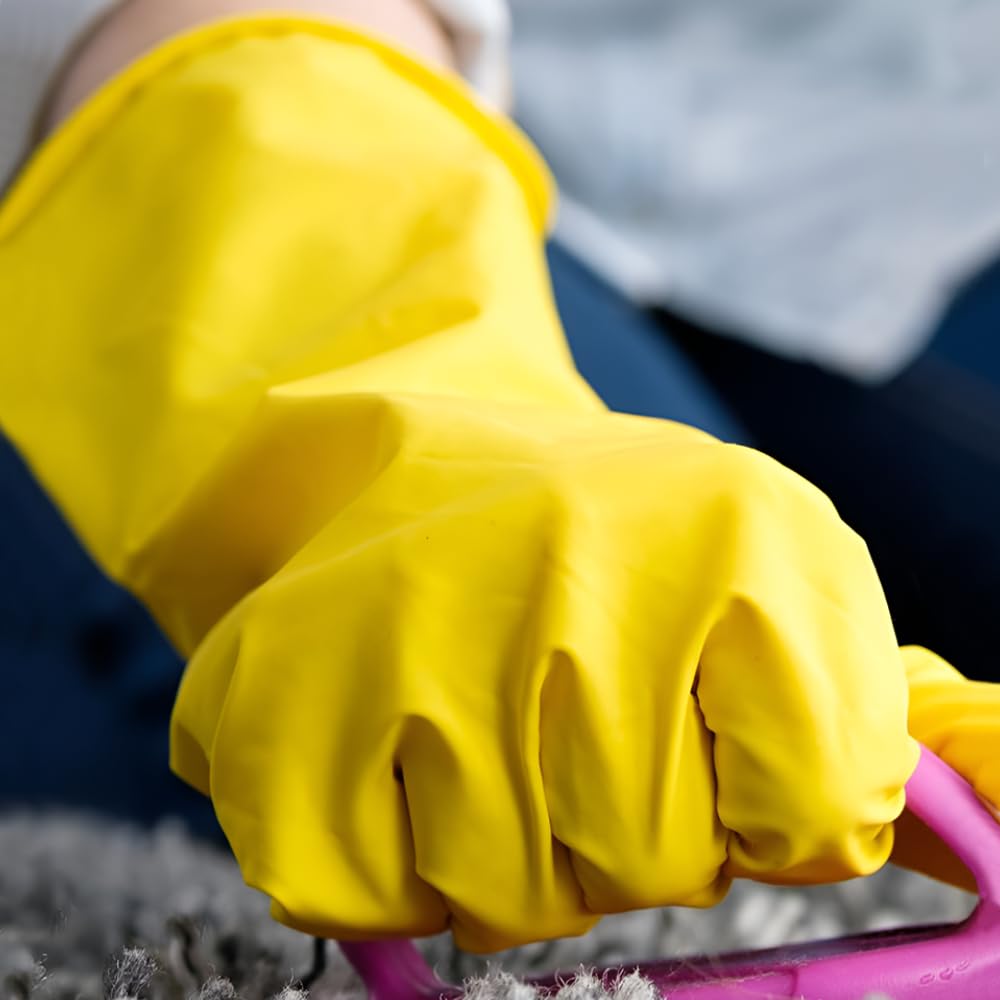 Marigold Extra Life Kitchen Gloves - Triple Layered Latex, Cotton Lined, Size S, Yellow