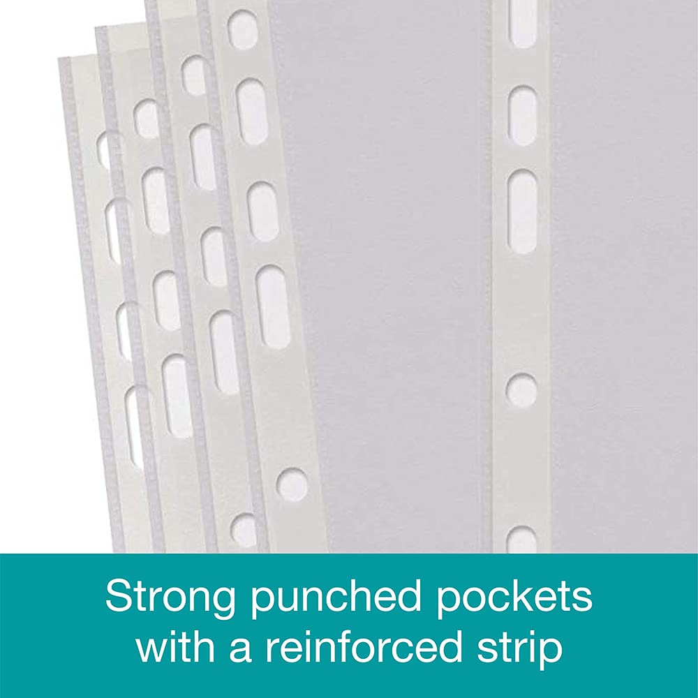 SUMMIT Punched Pockets A4 - Clear Embossed Finish | Universal Multi-Punch | 100 Pack 4