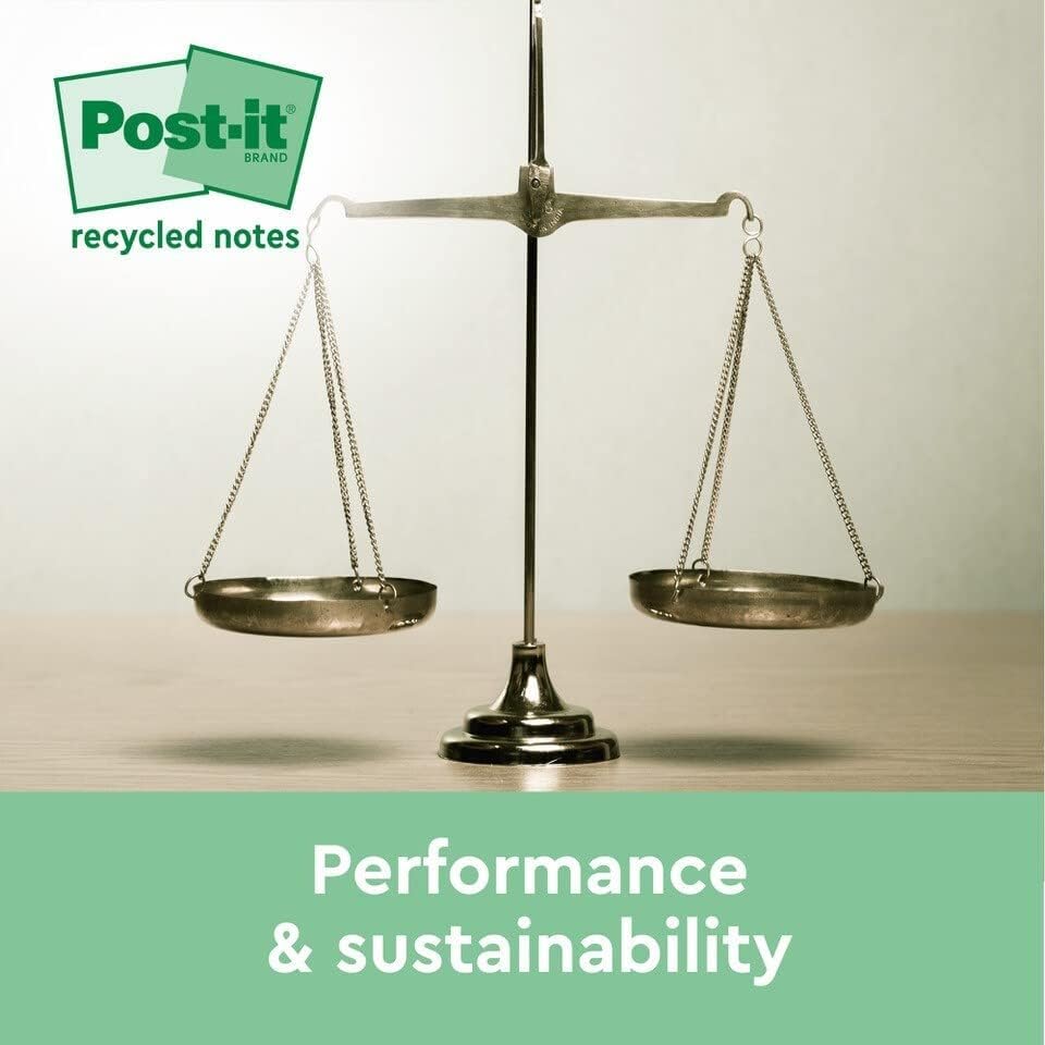 Post-it Super Sticky 100% Recycled Notes - 12 Pads, 70 Sheets/Pad | Multi-Color 6