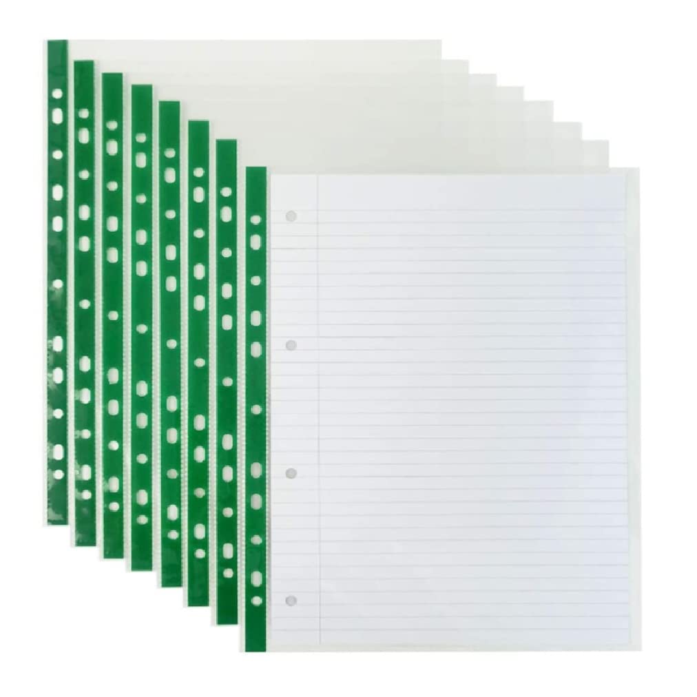 G4GADGET A4 Plastic Punched Pockets - 200 Pack Value | 10-15 Sheet Capacity | 30 Micron Clear PP 6