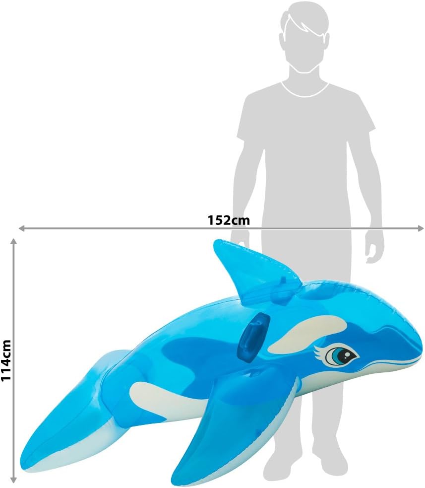 Intex Little Whale Ride-On - 60-Inch Inflatable Pool Toy for Kids 3+