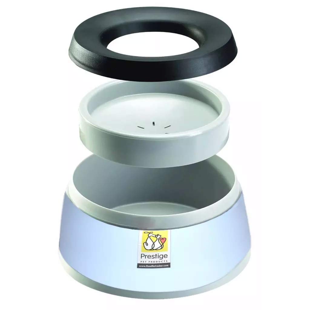Road Refresher Non Spill Pet Water Bowl - Eliminates Spills | L | Blue 2