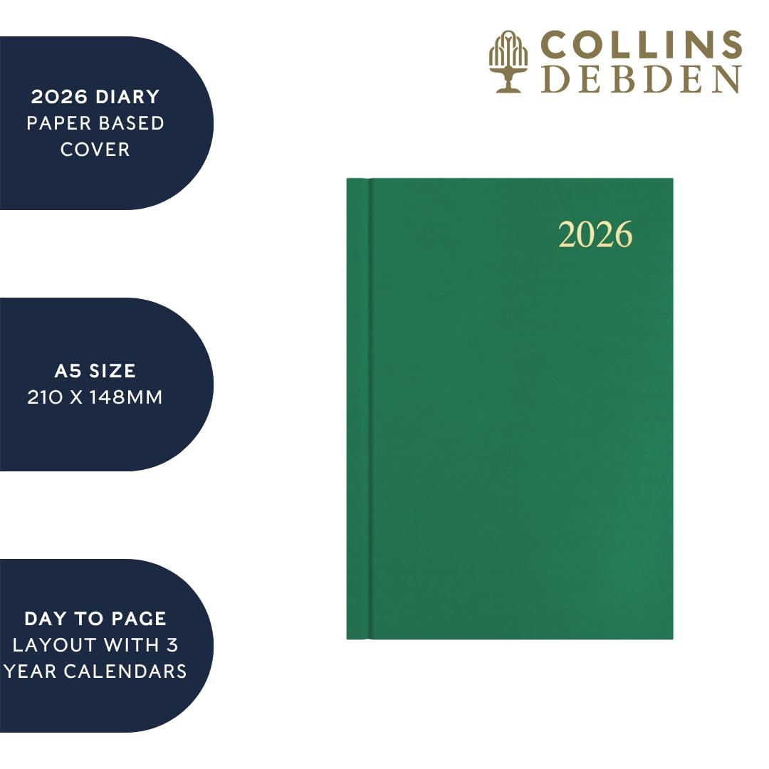 Collins Essential 2026 12 Month Day-To-Page Appointment Book Planner | A5 Brown Hard Cover 4