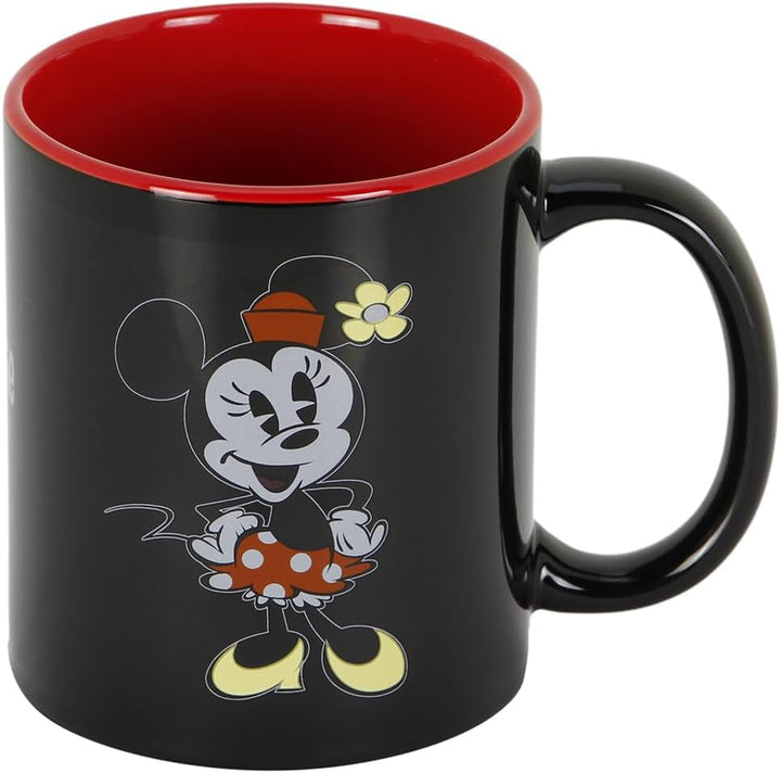 Minnie Mouse Face Mug - Pink Ceramic Coffee Cup, 13 x 9.5 cm