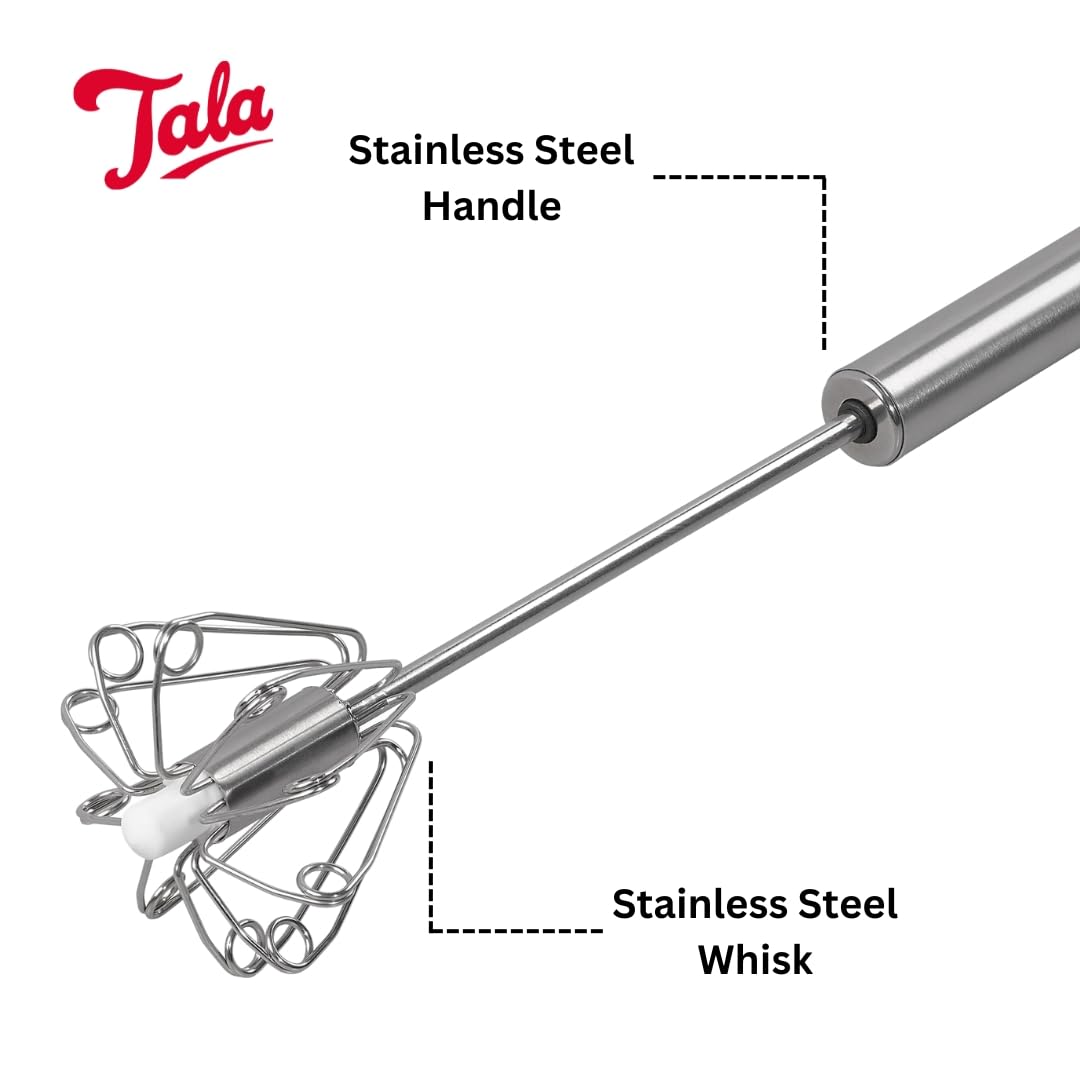 Tala Stainless Steel Spring Action Whisk – Durable, BPA-Free, Dishwasher Safe | 31 cm Length 3
