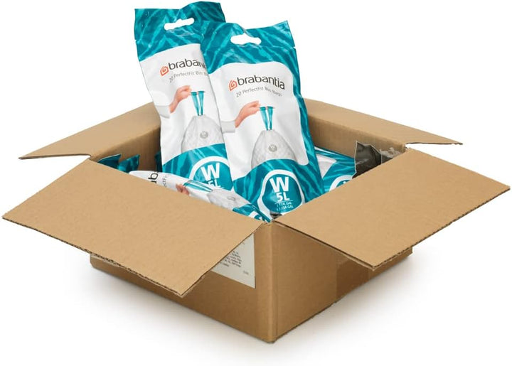 Brabantia - PerfectFit Bin Liners Multipack (Size W/5 Litre) Thick Plastic