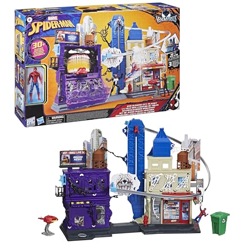 SPIDER-MAN VenomVersus Web Slinging City Playset - Over 18 Inches Tall | 30+ Features | Ages 4+