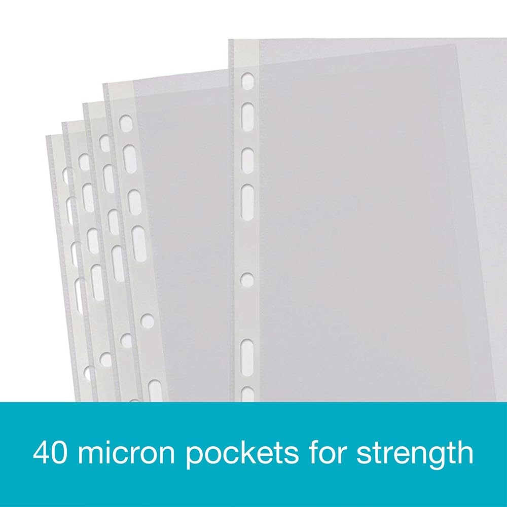 SUMMIT A4 Punched Pockets - Clear Embossed Poly Pockets, 200 Pack | Universal Multi-Punch 7
