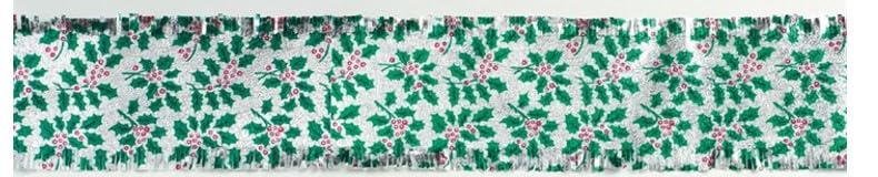 Traditional Christmas Cake Frill - Silver Holly Festive Design by Anniversary House