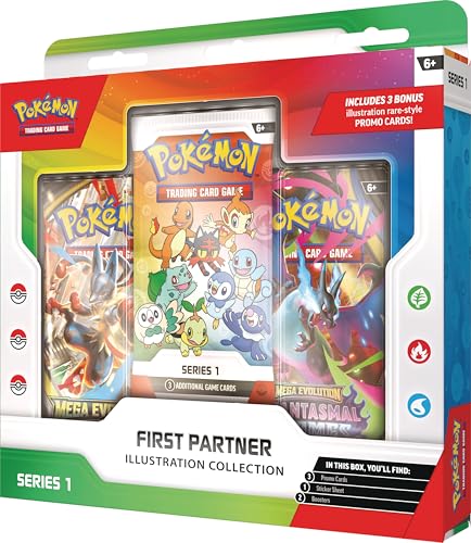 Pokémon TCG: First Partner Illustration Collection—Series 1 | Includes 3 Promo Cards, 2 Booster Packs | Ages 6+ 3