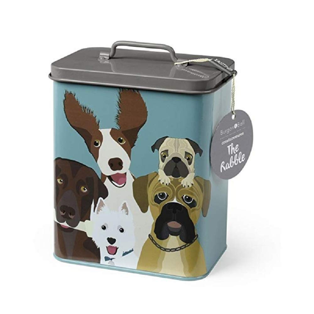 Burgon & Ball Creaturewares GCR/DOG Pet Food Storage Tin - 3.8L Capacity | Galvanized Steel