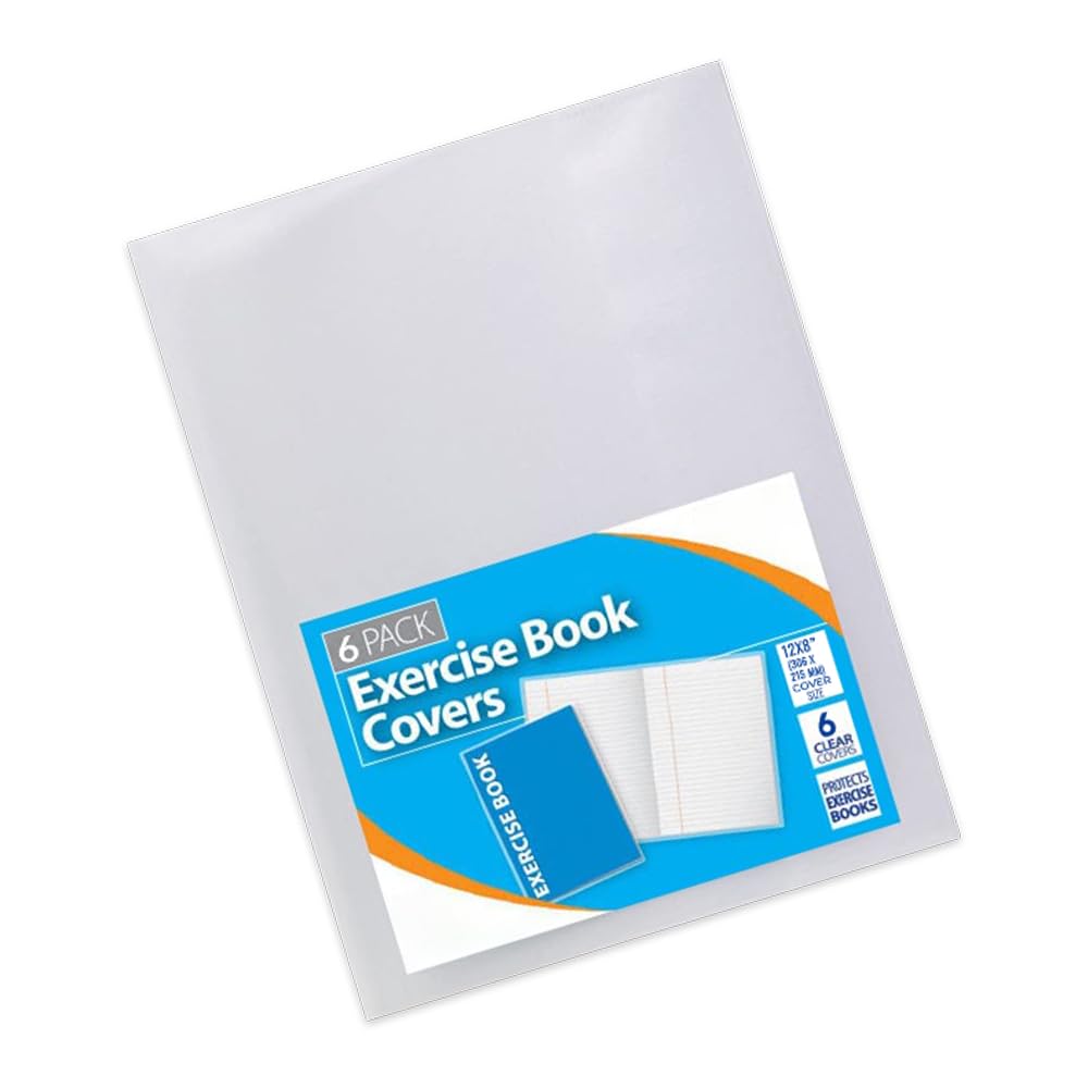 1ABOVE A4 Clear Exercise Book Covers - 6 Pack Durable Plastic Sleeves for School & Office | 150 Micron