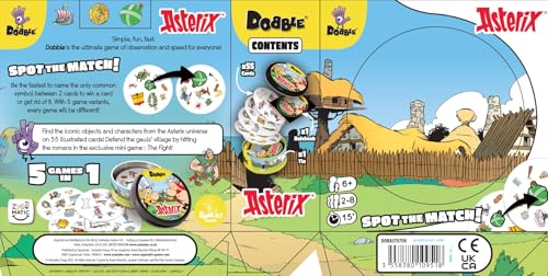 Asmodee Dobble Asterix Kids Card Game – 2-8 Players, Ages 6+, 15-Minute Play Time