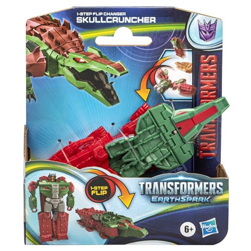Transformers Earthspark Skullcruncher 1-Step Flip Changer Action Figure | 10cm Robot | Ages 6+ 3