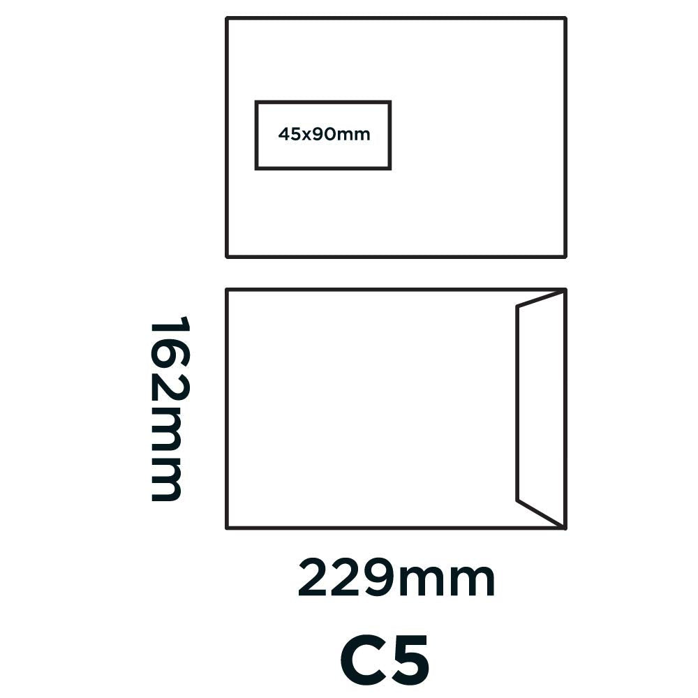 Blake Purely Everyday C5 229 x 162 mm 90 gsm Self Seal Window Pocket Envelopes White - Pack of 25