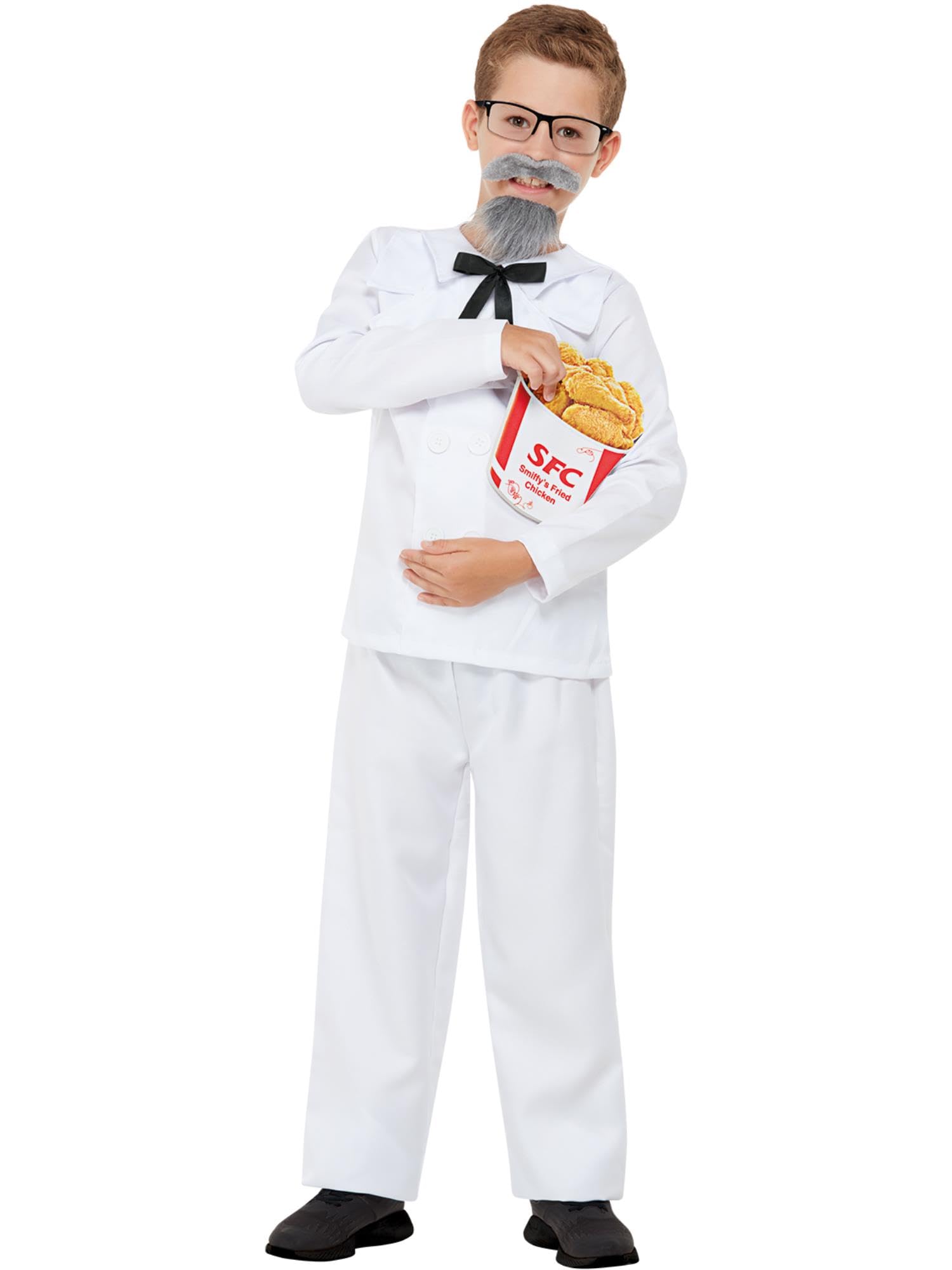 Smiffys Captain Cluck Costume - Top, Trousers, Beard, Glasses & EVA Bucket for Boys 6