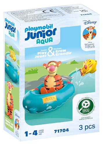 Playmobil JUNIOR Aqua & Disney Tigger's Boat Ride Playset | Ages 1+ | Sustainable Plastic