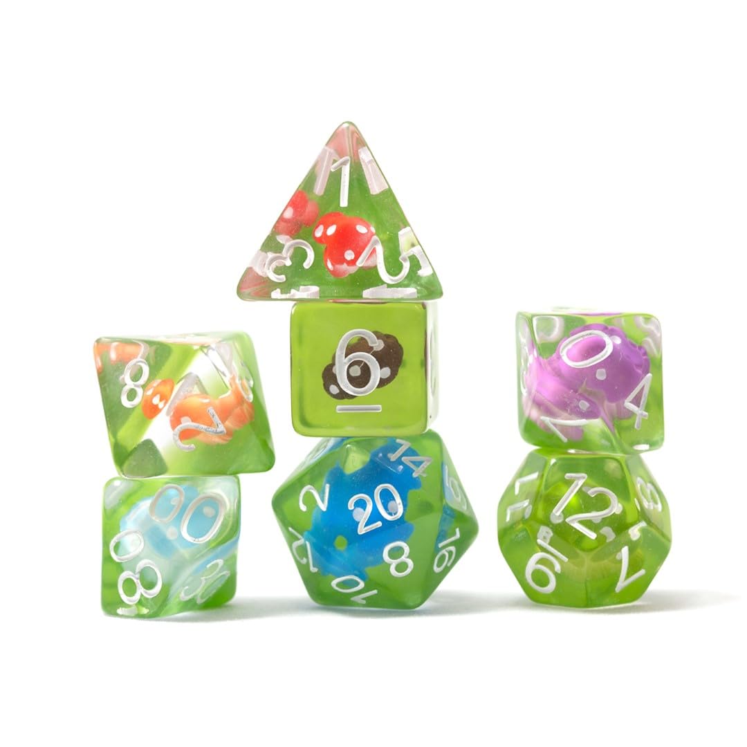 Sirius Dice RPG Polyhedral Dice Set (7 Pieces) - Number Theme | 55g Weight