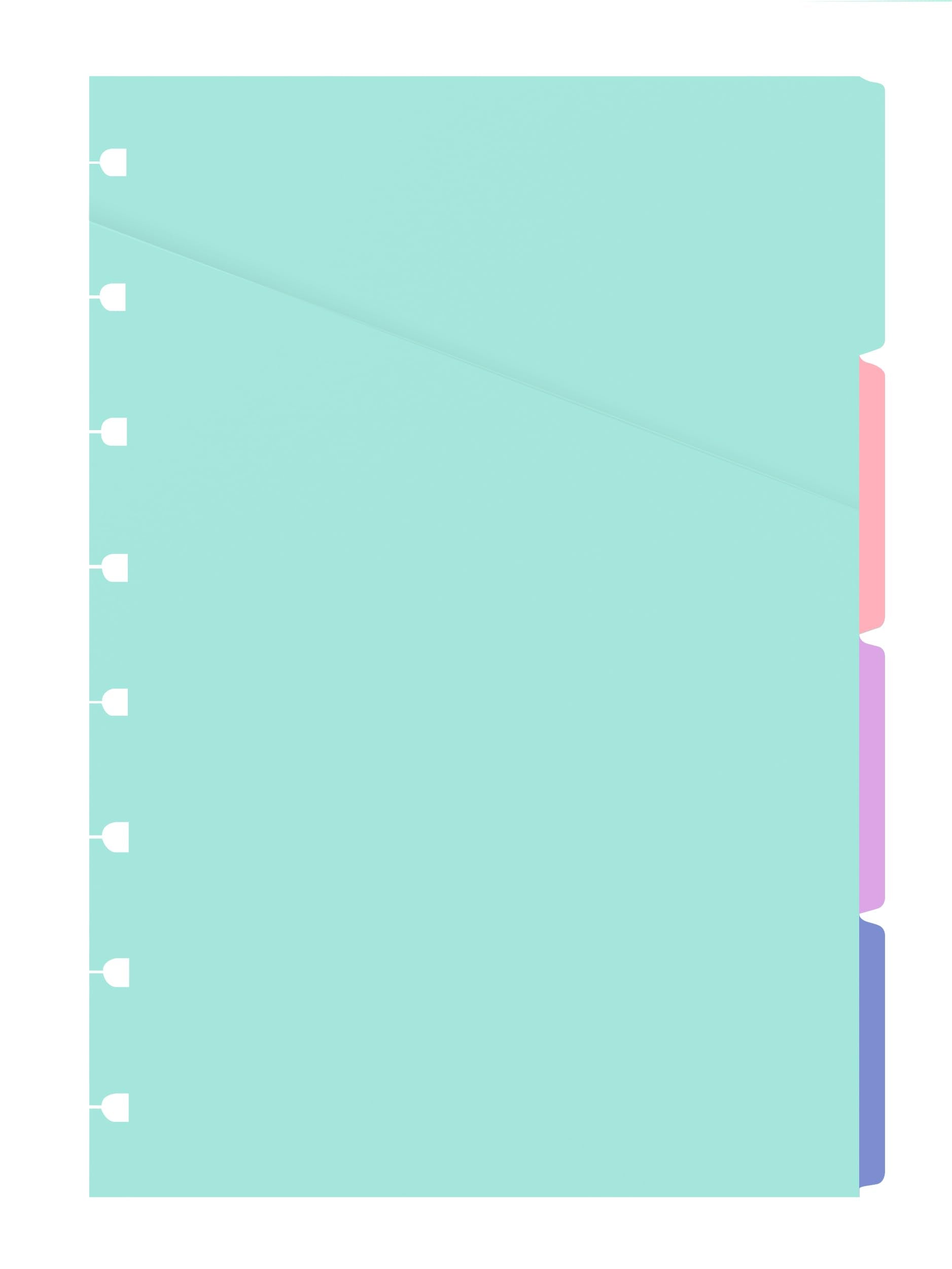 Filofax Classic Pastels A5 Notebook Refill Index - 4 Tabs, Blank, Assorted Colors 1