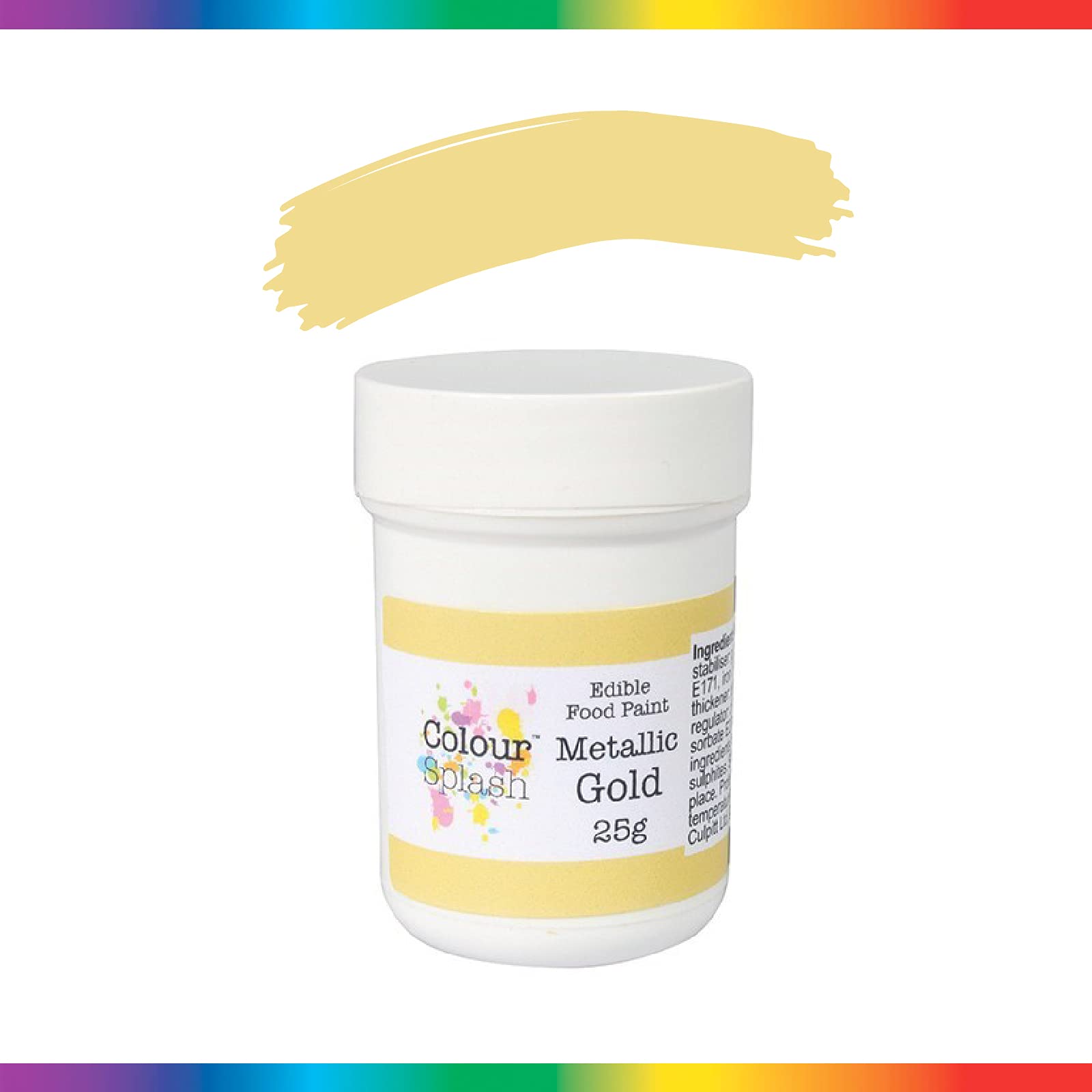 Colour Splash Edible Food Paint - Metallic Gold Colouring Paste | 25g Pot | Food Safe 2