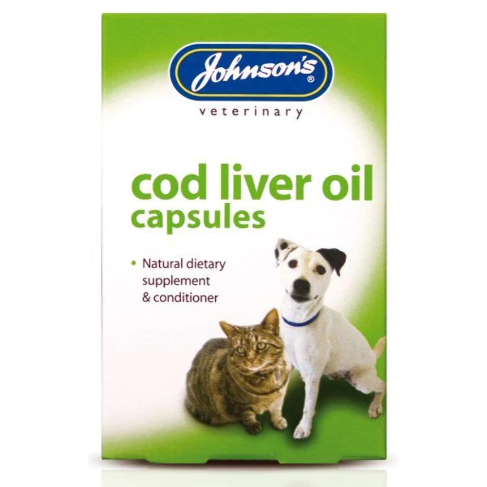 Johnsons Veterinary Products Cod Liver Oil Capsules - Natural Conditioner & Dietary Supplement | 40 Count 1