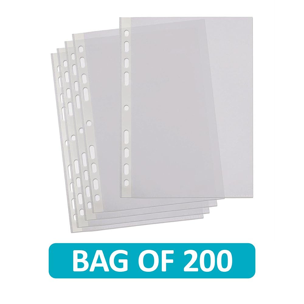 SUMMIT A4 Punched Pockets - Clear Embossed Poly Pockets, 200 Pack | Universal Multi-Punch 2