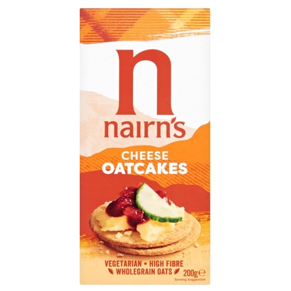Nairn's Cheese Oatcakes - High in Fibre, Wheat Free Recipe | 200g 1