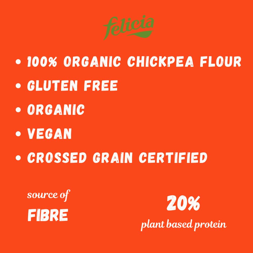 felicia Organic Chickpea Spaghetti Gluten Free Pasta | 250g | High Protein (20g/100g)