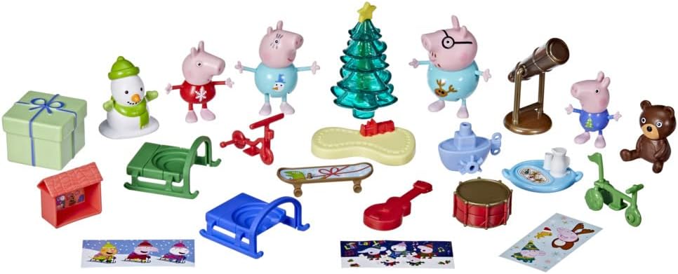 Peppa Pig Peppa's Advent Calendar Toy, 24 Holiday Surprises with Figures and Stickers [Toy Set] 2