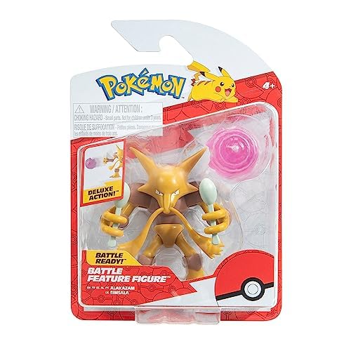 Pokémon Alakazam 4.5" Battle Figure - Dynamic Articulation, Simsala Color 8