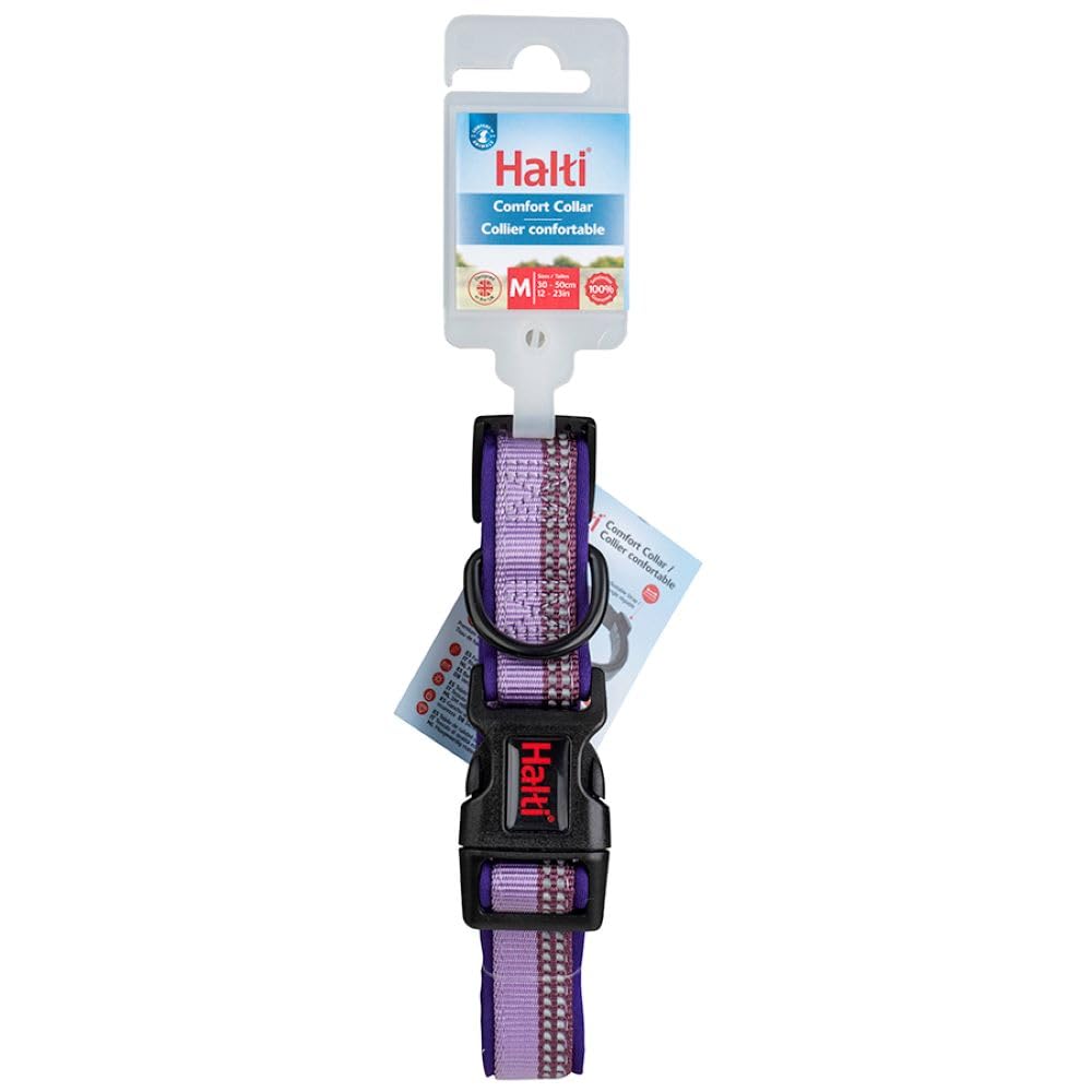 Halti Comfort Collar - Purple, Small Size, Neoprene-Padded Nylon, Reflective Strip 2
