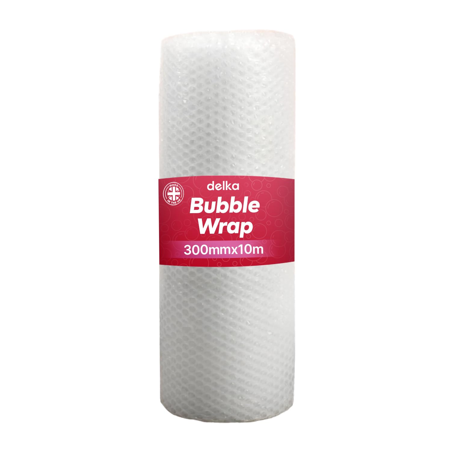 delka Premium Bubble Wrap Roll - 300mm x 10m | Medium Bubble Size | Recyclable Plastic 1